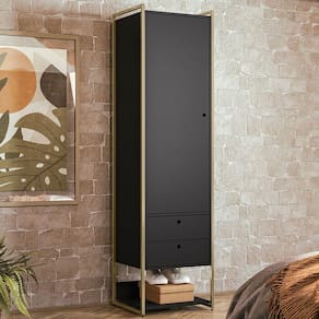 Closet Industrial Anubis 1 Porta 2 Gavetas Preto 17321 - Pnr Móveis
