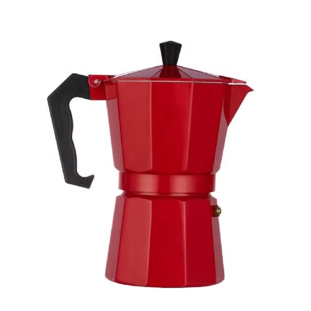 Cafeteira Italiana Vermelha 6 Xicaras Moka Grande Cafe Expresso Cafezinho Manual Premium Grande Vintage Luxo