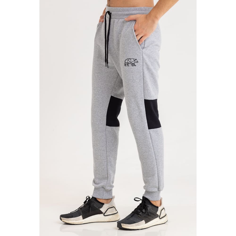 Calça Masculina Moletom Recortes Bear Cinza