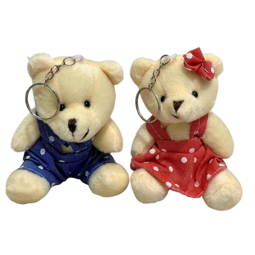 Kit 6 Mini Ursinho De Pelucia Chaveiro Cesta Lembrancinha Decoração Festa Chá de bebe - 10cm