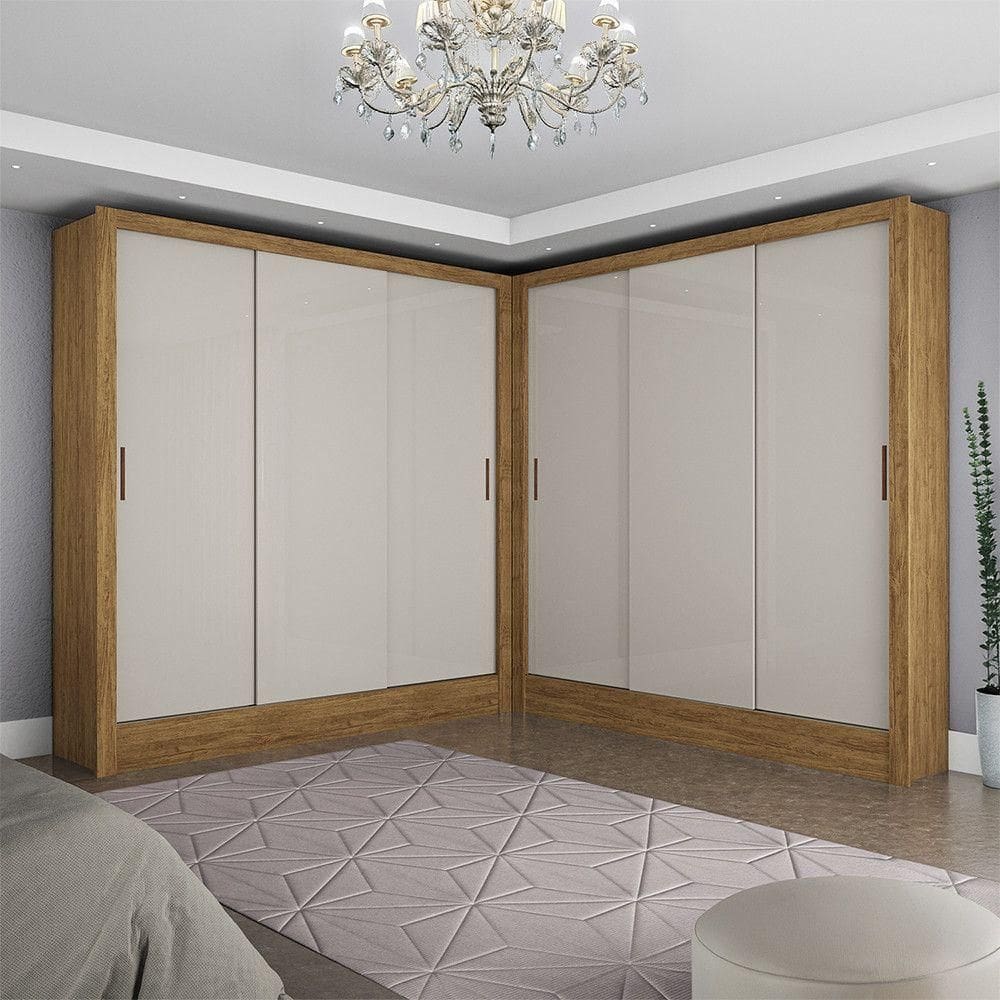 Closet Casal Duplo Fortaleza 6 Portas 12Prateleiras Cinamomo