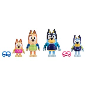 Pacote com 4 bonecos Bluey Family Beach Day com Bingo, Bandit & Chilli