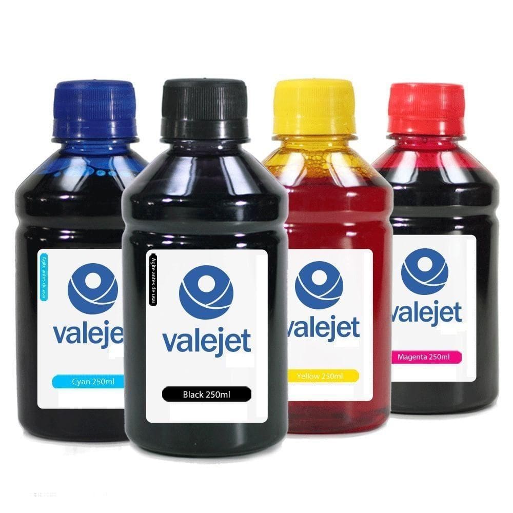 4x Tintas 250ml Compatível L395 L3110 L3150 Valejet