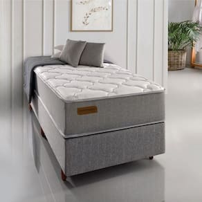 Conjunto Solteiro com Colchão e Cama Box Extra-firme 96cm X 203cm X 67cm Cinza