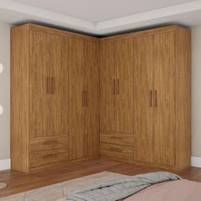 Closet Casal Duplo Lu 8 Portas 4 Gavetas Cinamomo