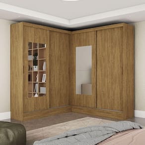 Closet Casal Belém 4 Pts Com Espelho Carioca Móveis Cinamomo