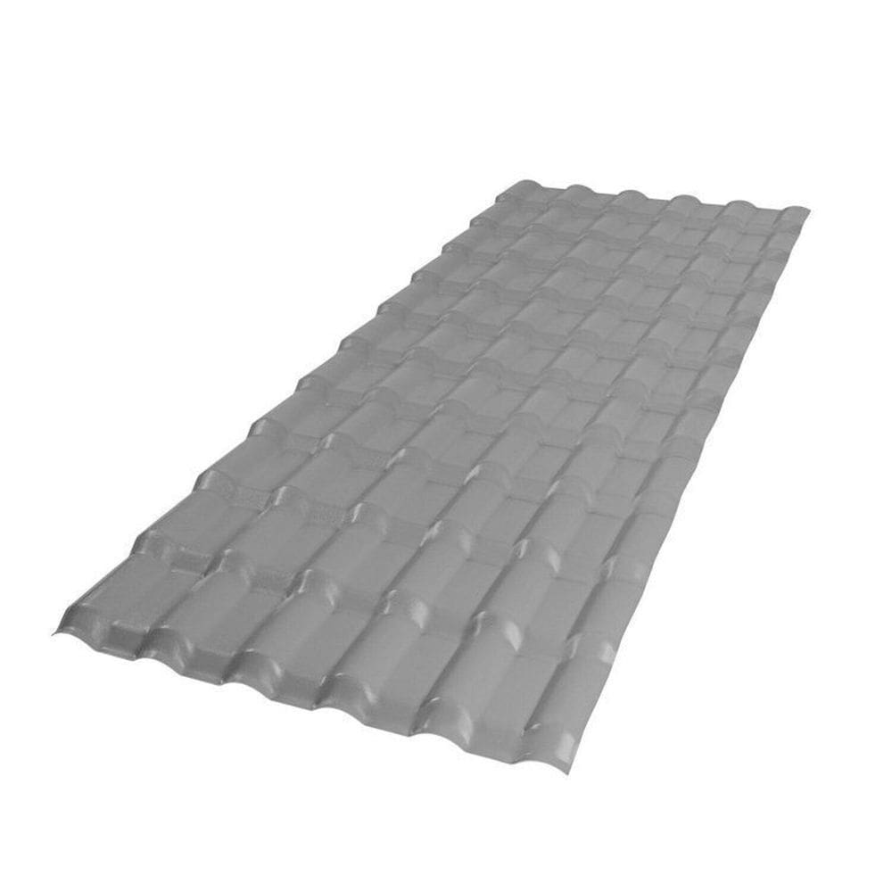 Kit 20 Telhas Plan Pvc 2,42x0,88x1,6cm 6 Ondas Afort Cinza