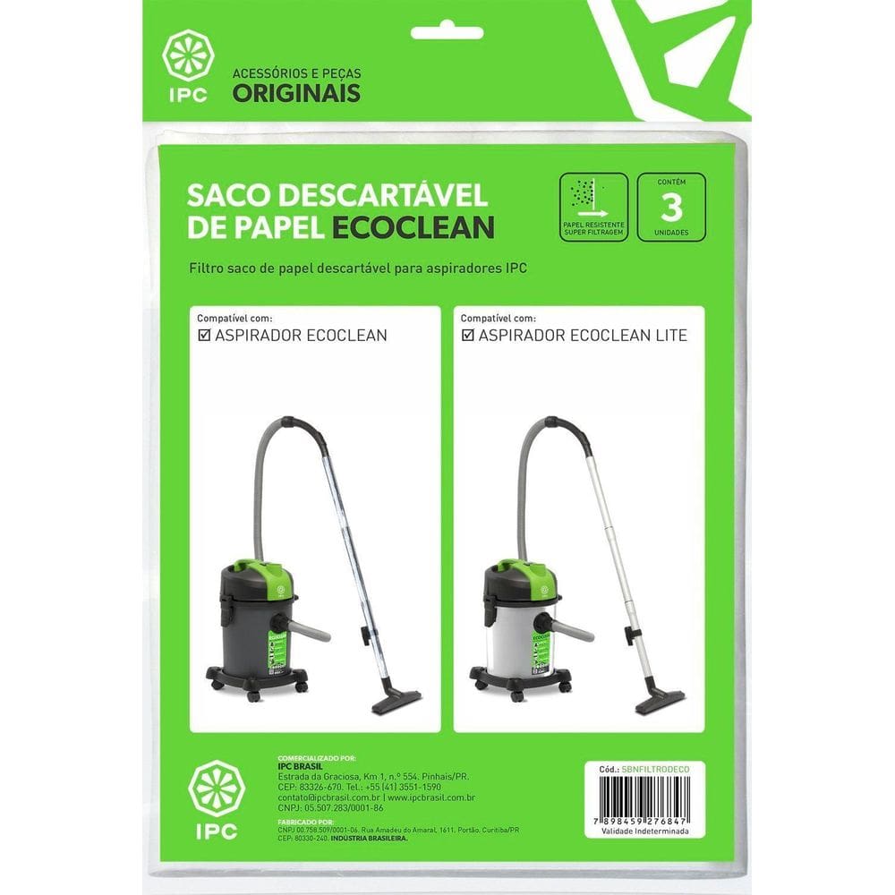 Filtro Descartável Ecoclean 3 Un SBNFILTRODECO IPC Brasil