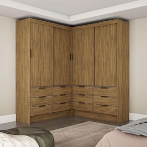 Closet Casal Duplo Sevilha 4portas 12 Gavetas Carioca Móveis