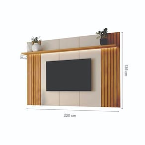 Rack Nobre com Painel Supreme 220 com Led Carvalho Oro / Off White