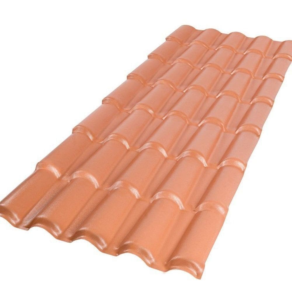 Kit 20 Telhas Pvc Colonial 25 3,28cm X 0,86cm X 2.5cm 5 Ondas Marrom