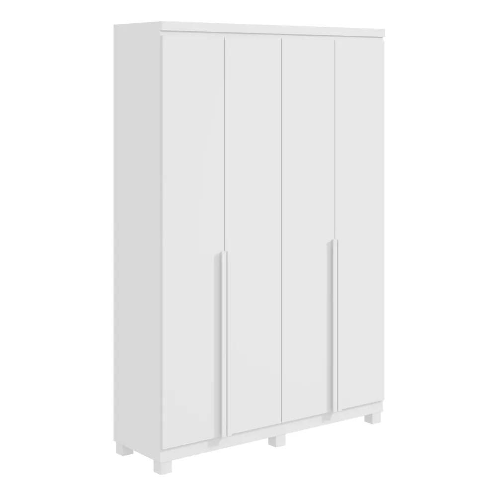 Guarda Roupa Solteiro 4 Portas 2 Gavetas Alonzo Branco