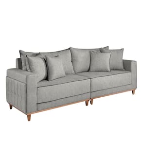Sofá 3 Lugares Living Montes Claros Boucle Cinza 216cm