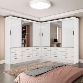 Closet Sevilha 6 Portas Casal Duplo Plus Carioca Branco