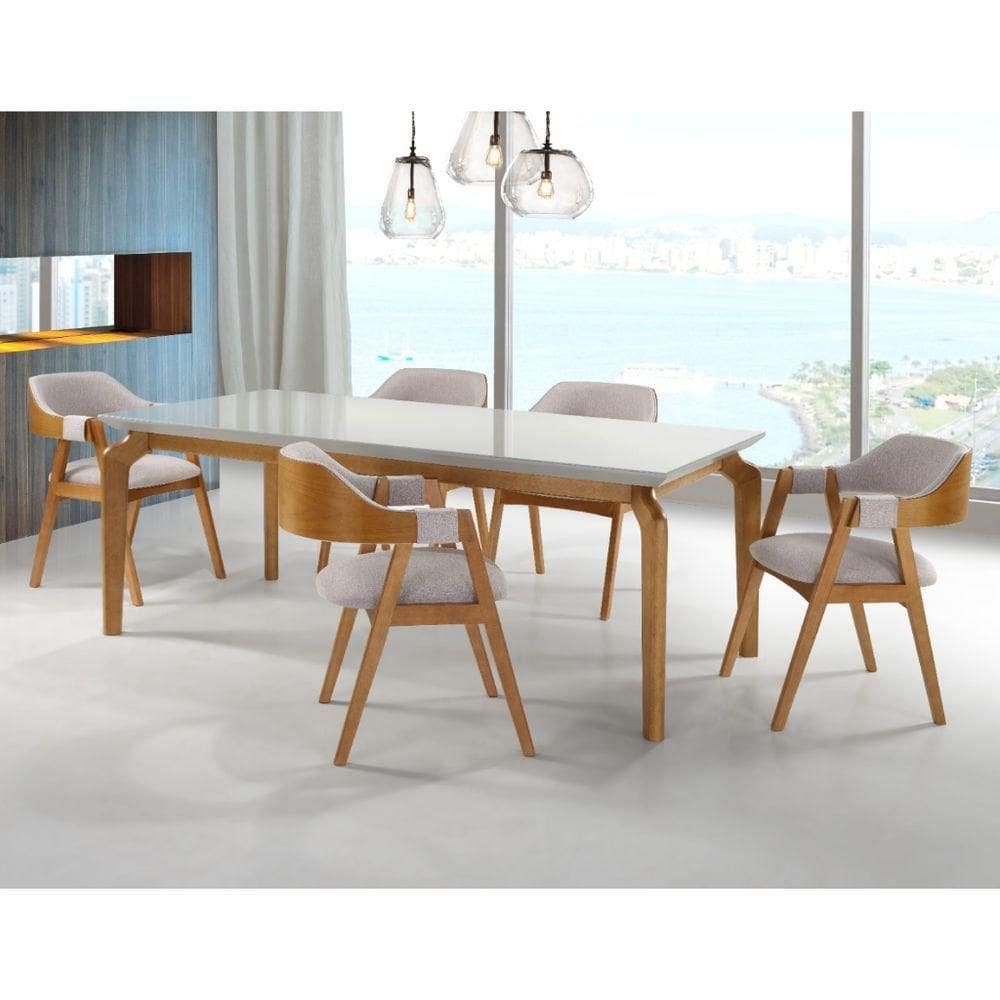 Mesa De Jantar Sofia Tampo Vidro ,90