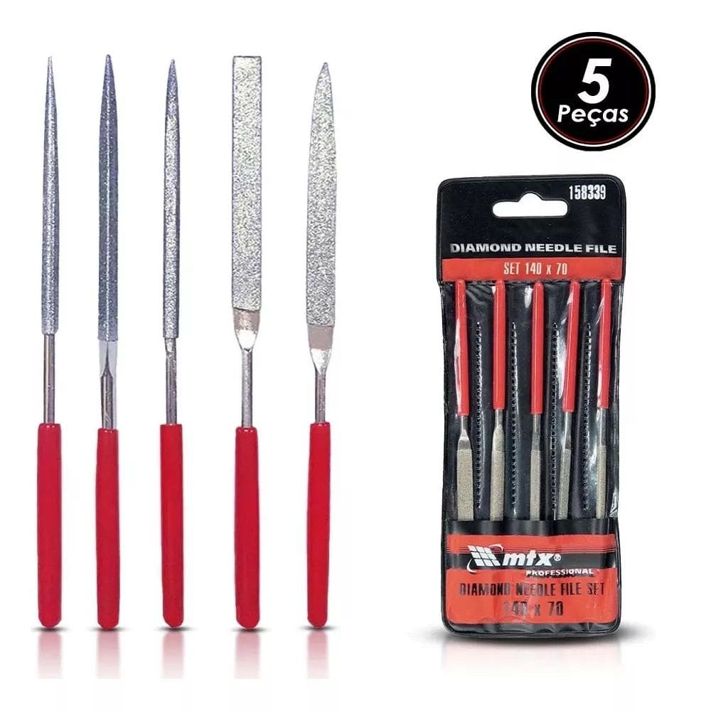 Jogo De Lima Agulhas Diamantadas Com 5 Pçs