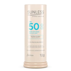 Protetor Solar Sunless Stick com Base Efeito Matte FPS 50 Cor Extra Clara 12g