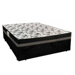 Cama Box Casal Suede + Colchão Ortobom Iso Dupla Face 138x188x60 Preto