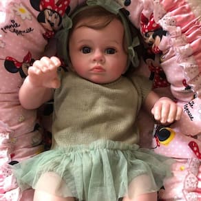 Bebê Reborn Menina Corpo Todo em Vinil de Silicone Olhos Abertos Realista