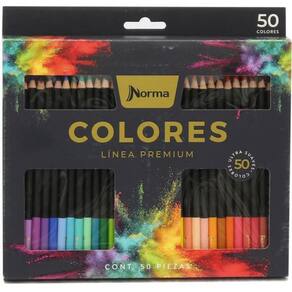 Lápis De Cor Redondo Norma Premium 50 Cores - Maxcril