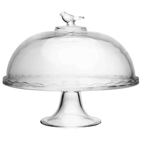 Boleira com Tampa de Vidro Bird 30cm - Wolff