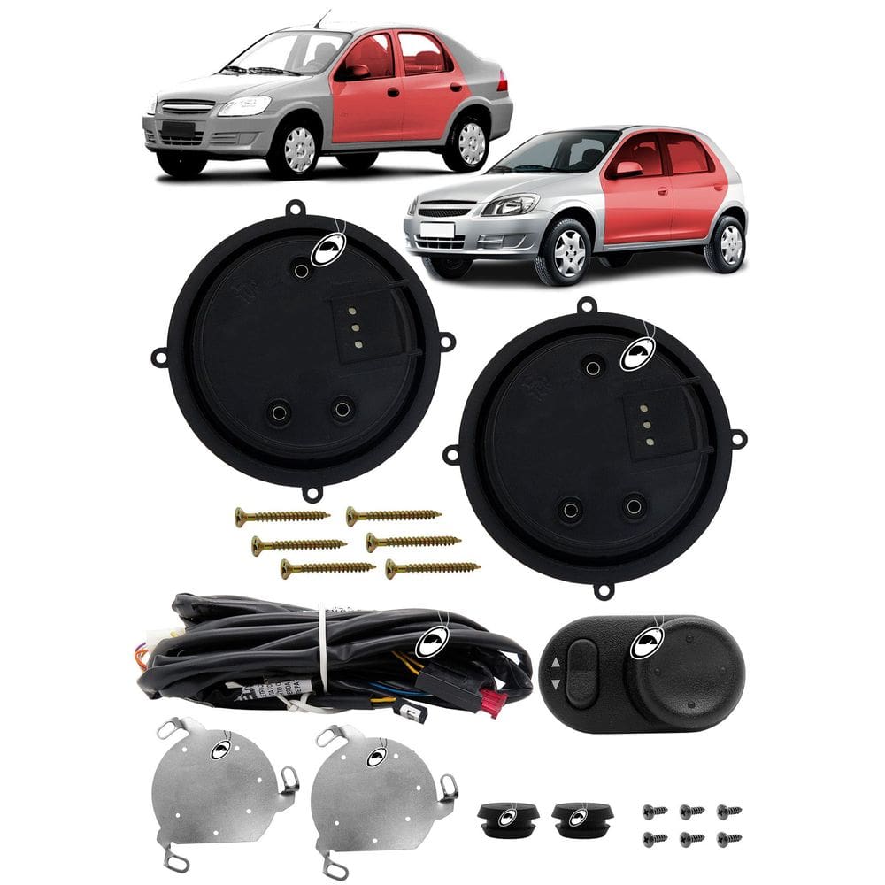 Kit Retrovisor Elétrico Simples Tragial Celta G2 e Prisma 2006 em Diante 2 ou 4 Portas