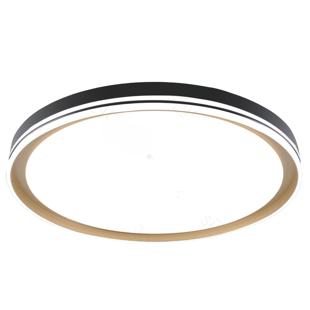 Plafon Moderno Preto e Dourado 28cm Led 18W 3 em 1 Bivolt 15706-PL