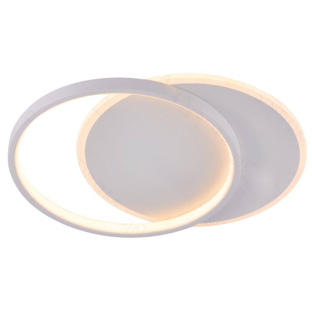 Plafon Moderno Aros Branco 40cm Led 36W 3 em 1 Bivolt 15695-PL