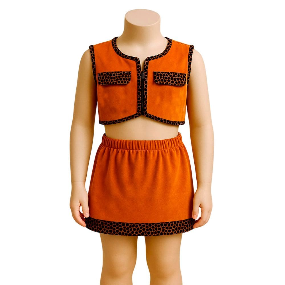 Conjunto Country Infantil Feminino Camisa Com Franja Cowgirl Saia Veludo