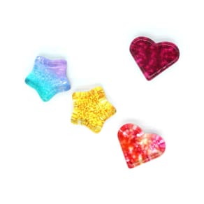Ímã Magnetico Le Formas Glitter 2,8cm com 4 Unidades Variado