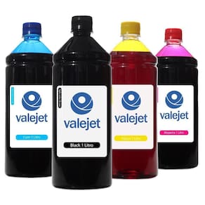 Kit 4 Tintas Epson Bulk Ink L300 Cmyk 1 Litro Corante Valejet