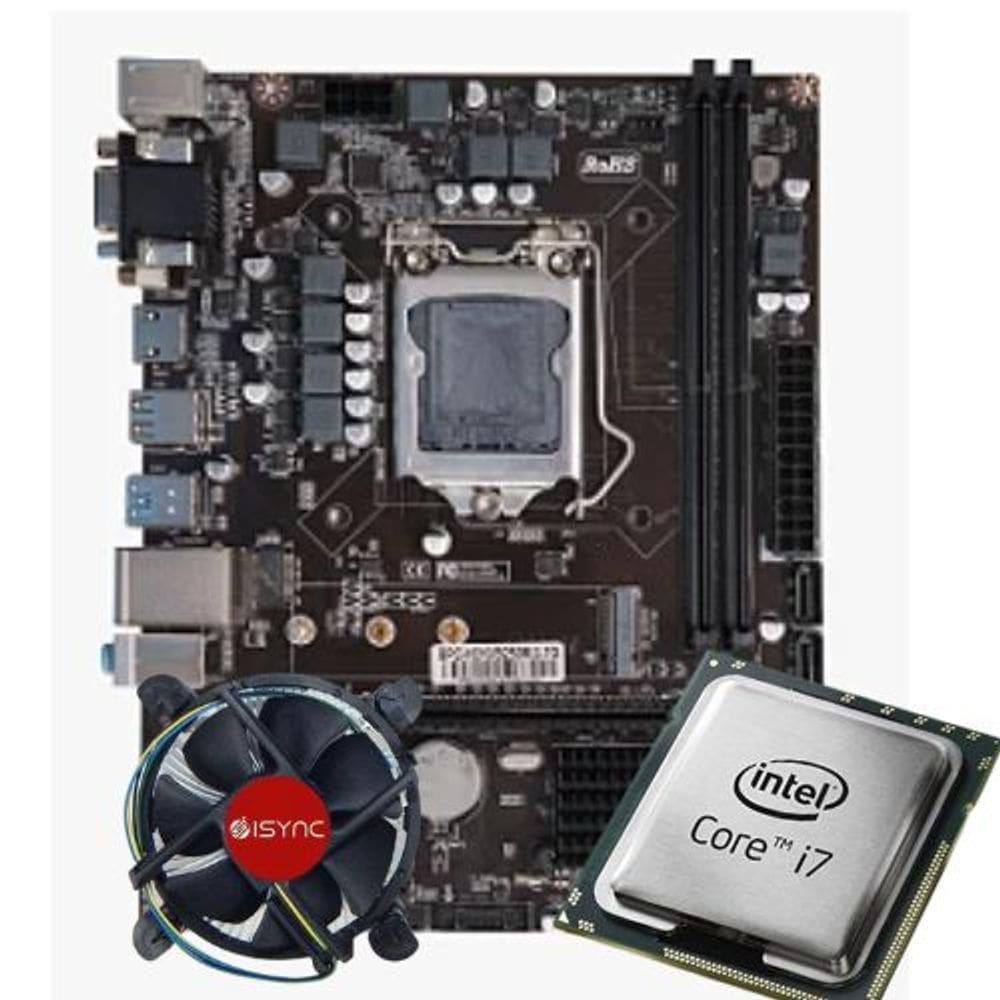 Kit Pl Mãe H110 + Proc. I7 8700 + Cooler