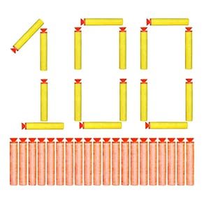 Kit Refil 100 Dardos com Ventosas Compatível com Lançadores Nerf