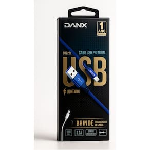 Cabo Lightning Premium Danx Du223l 1m 3a 1 Ano Garantia Preto