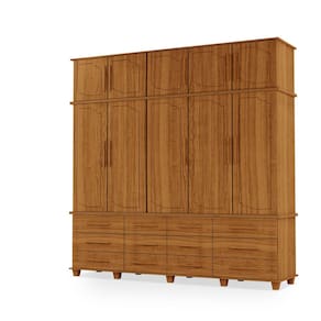 Guarda Roupas Berlim 100% Mdf c/ 10 Portas 12 Gavetas Pés Madeira - Luapa - Carvalho New