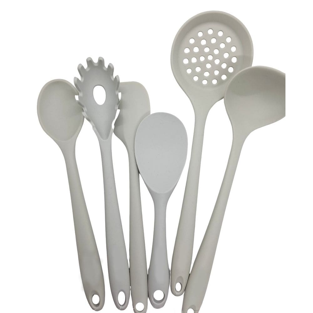 Kit Utensílios De Cozinha Com 6 Peças Em Silicone Maciço