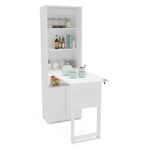 Armário Multiuso com Mesa Retrátil 2 Portas Herval Branco 53cm