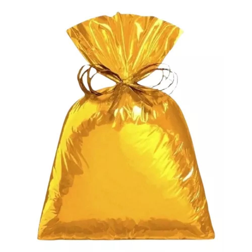 Saco de Presente Metal 45x59 Metalcor Dourado - Cromus