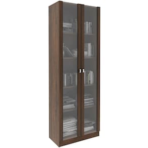 Estante Armário Alta Livreiro Multiuso Office 2 Portas Vidro