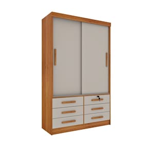 Guarda Roupa Roupeiro Chicago 2 portas Cinamomo Off White - Tcil