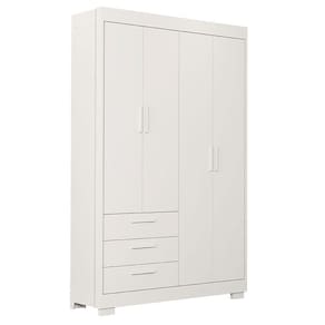 Guarda Roupa Infantil Zaki 4 Portas Branco Acetinado - Reller