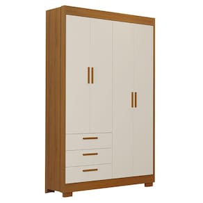 Guarda Roupa Infantil Zaki 4 Portas Areia Acetinado Savana - Reller