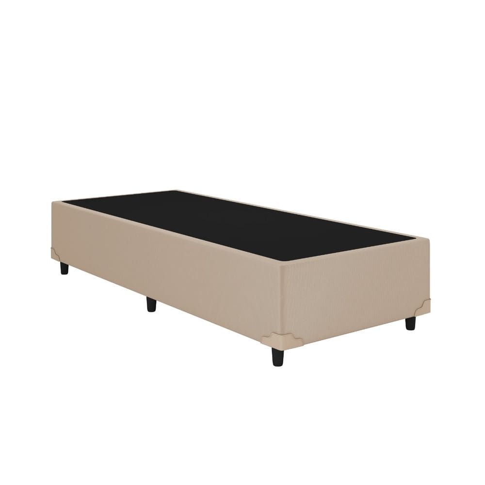 Base Box Solteiro Corino Bege 88x188