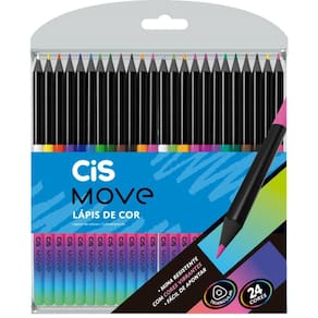 Lápis De Cor Triangular Cis Move 24 Cores - Sertic