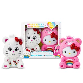 Brinquedos de pelúcia Care Bears Hello Kitty Loves Cheer Bear 25 cm, pacote com 2