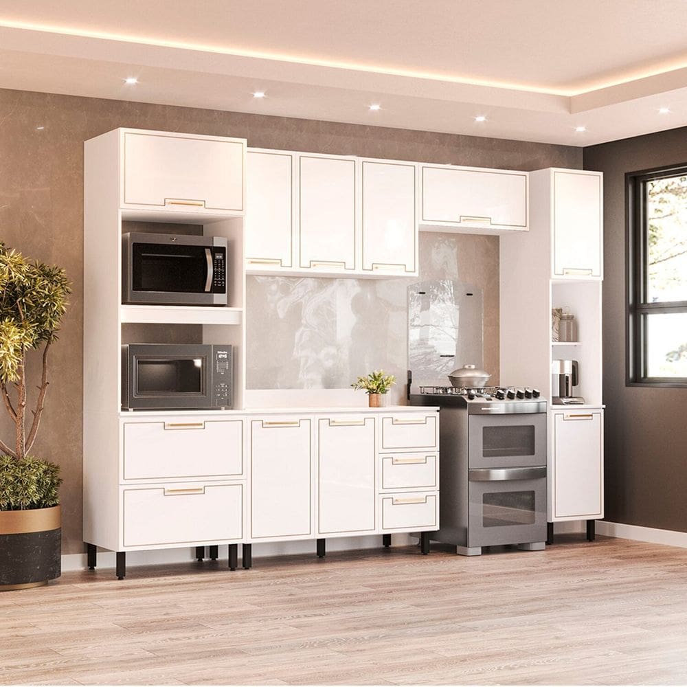 Cozinha Completa 5 Peças 224,5cmx310cm Amara Branco