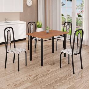 Conjunto Sala de Jantar com 4 Cadeiras Lívia Arabesco / Preto Marrom