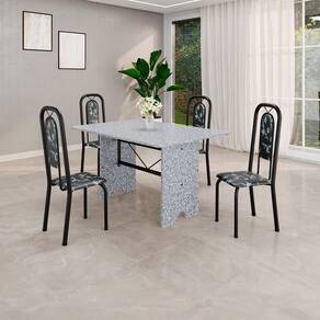 Conjunto Sala de Jantar com 4 Cadeiras Lara Preto