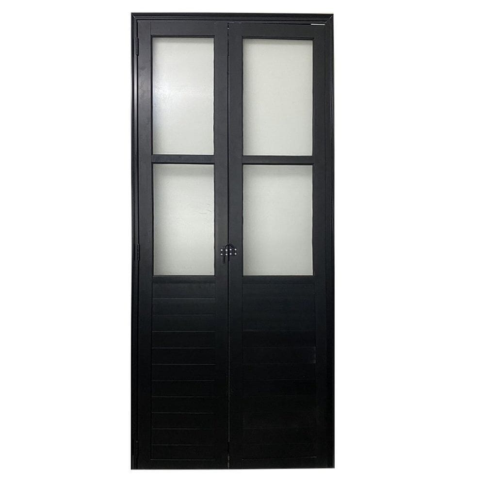 Porta de Alumínio com Vidro Esquadrias Bergame Preto