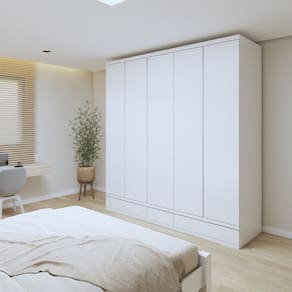 Guarda Roupa 5 Portas 100% Mdf Urbano Branco